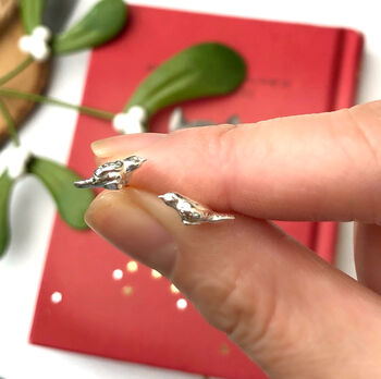 Sterling Silver Good Luck Robin Bird Earrings, 3 of 12