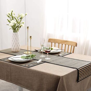 Brown Stripe Bamboo Table Runner, 9 of 9