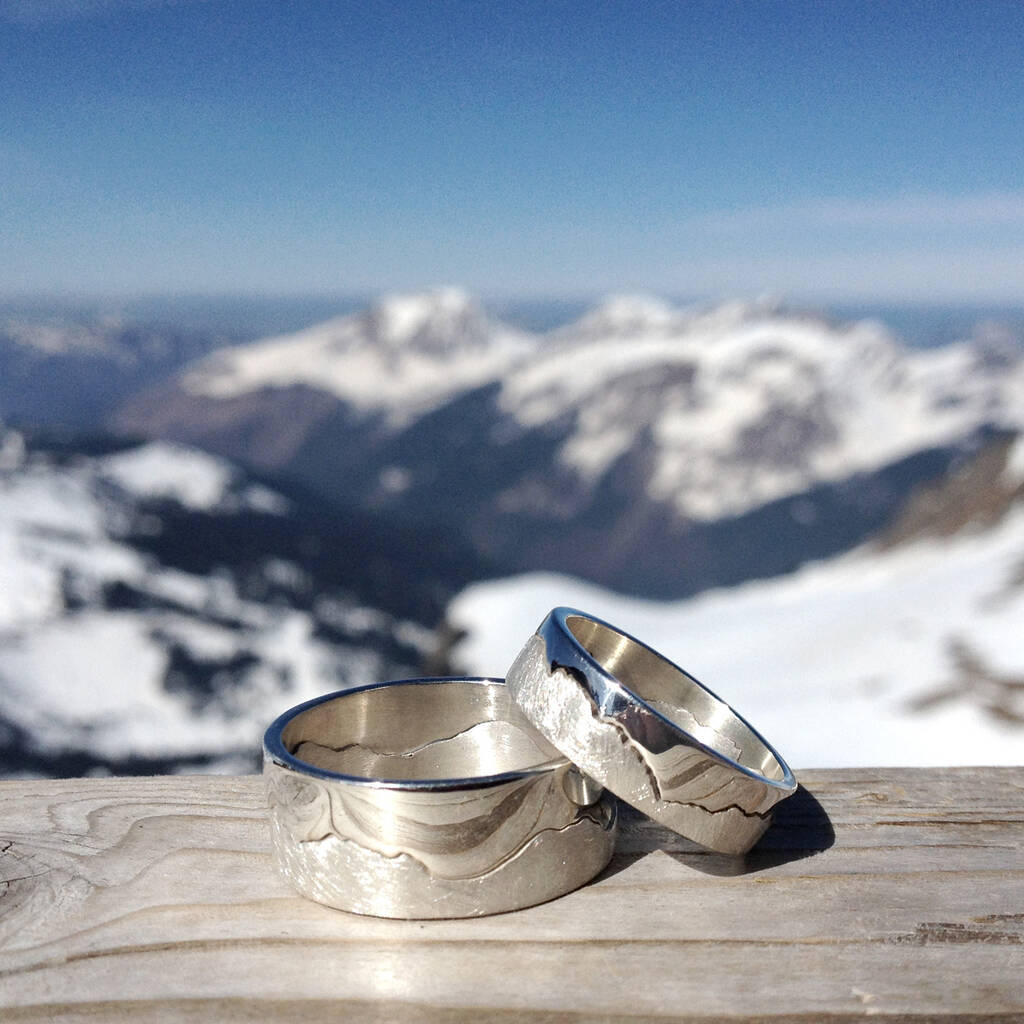 Personalised Mountain Landscape Skyline Ring, 1 of 10
