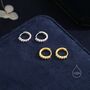 Sterling Silver Delicate Cz Huggie Hoop Earrings, thumbnail 2 of 10