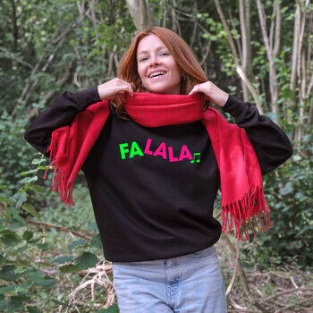 Neon Rainbow Fa La La Christmas Sweatshirt Jumper, 3 of 6