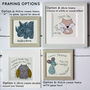 Personalised Baby Elephant Embroidered Framed Artwork, thumbnail 3 of 3