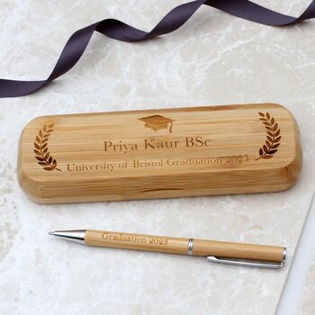 Personalised Graduation Bamboo Pen And Giftbox, 5 of 6