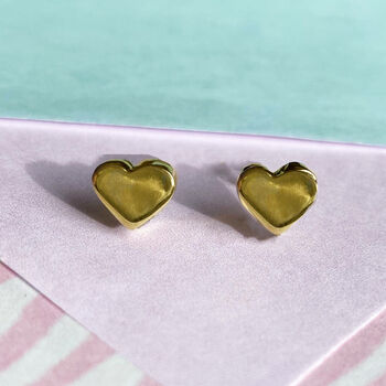 Tiny Heart Sterling Silver Stud Earrings, 3 of 7