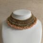 Indian Gold Plated Peach Pearl Choker Set, thumbnail 3 of 7