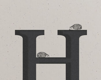 H Is For Hedgehog, Alphabet Card, 2 of 4