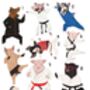 Personalised Pig Martial Art Family Print, thumbnail 2 of 2