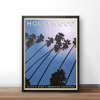 Personalised Hollywood Vintage Style Travel Print, 4 of 5