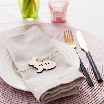 Personalised Wooden Easter Rabbit Place Setting, 2 of 2