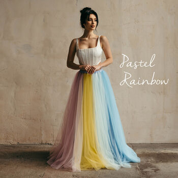 Maxi Bridal Tulle Rainbow Skirt, 6 of 11
