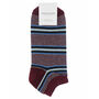 Block Stripe And Multistripe Burgundy Men's Trainer Socks, thumbnail 3 of 6