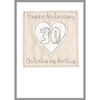 Personalised 30th Pearl Wedding Anniversary Card, 7 of 12