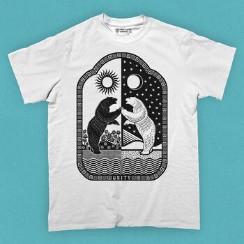 Mens Bear Sun And Moon Design T Shirt, 3 of 6