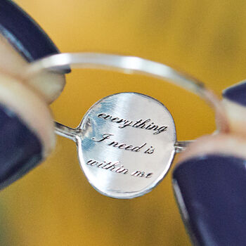 Engraved Hidden Positive Affirmation Ring, 3 of 6