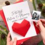 Personalised Christmas Card For Best Wife And Mummy, Husband And Daddy Origami Heart Keepsake Gift, thumbnail 5 of 8