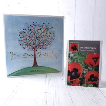 Happy Birthday Card And Seeds Gift: Flower Tree, 2 of 7