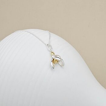 Personalised Sterling Silver Snowdrop Charm Necklace, 3 of 6