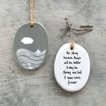 ‘Be Strong’ Porcelain Message Token Positivity Gift, 2 of 2