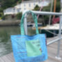 Fairtrade Recycled Blue Fish, Beach/Tote Bag Large, thumbnail 5 of 6