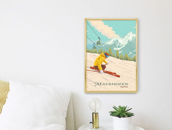 Mayrhofen Ski Resort Austria Travel Poster Art Print, 3 of 8