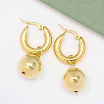 Cormac Chunky Hoops And Hollow Ball Earrings, 3 of 5