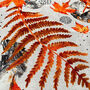 Cushion Cover With Abstract Orange Dry Leaves Pattern, thumbnail 3 of 7