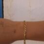 5mm Figaro Chain Bracelet 18 K Gold Plated Adjustable Gift, thumbnail 1 of 5