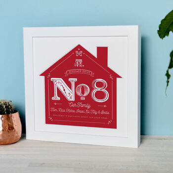 Personalised New Home House Number Mounted Print, 4 of 5