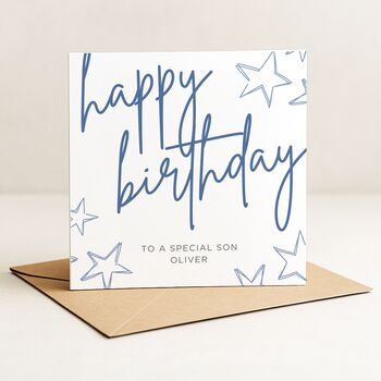 Personalised Star Birthday Card For Special Son, 2 of 7