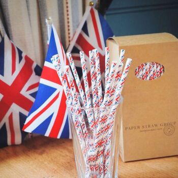 Union Jack Paper Straws Box Of 250 Straws, 6 of 7