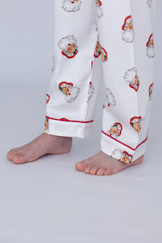 Boy's Personalised Christmas Santa Print Pyjamas, 7 of 12