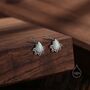 Sterling Silver Droplet Opal Crown Stud Earrings, thumbnail 5 of 12