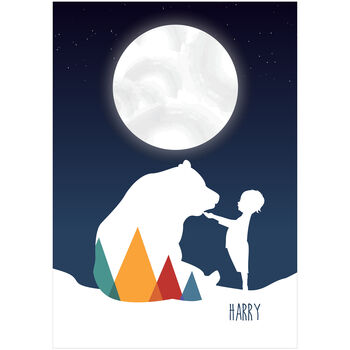 Personalised Bear And Boy Child's Artwork, 6 of 8