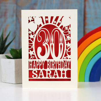 Personalised Any Age Papercut Birthday Card, 4 of 7