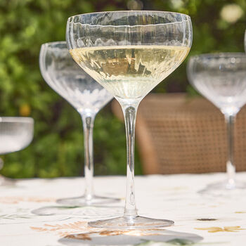 Scalloped Ribbed Champagne Saucers, 4 of 8