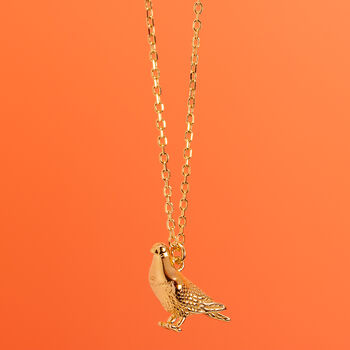 Pigeon Sterling Silver Gold Plated Necklace, 3 of 10