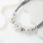 Grey Leather Rope Necklace With Wire Mesh Detail, thumbnail 1 of 3
