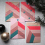 Modern Chevron Christmas Cards Pack Of Four, thumbnail 3 of 8