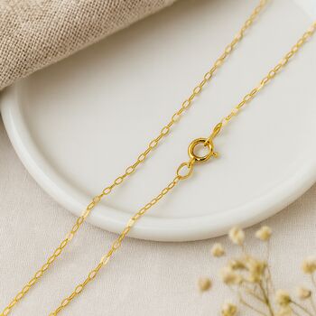 Solid 9ct Gold Light Trace Chain Necklace – 16in To 20in, 4 of 11