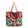 Embroidered Suzani Bag In Pale Pink, thumbnail 2 of 12