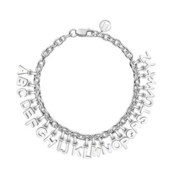 Sterling Silver Initial Letter Charm Bracelet, 3 of 7