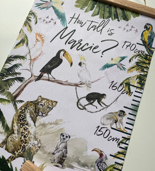 Personalised Tropical Animal Paradise Height Chart, 2 of 5