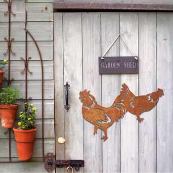 Rusty Hen Chicken Garden Decor Chicken And Rooster Art, 8 of 10