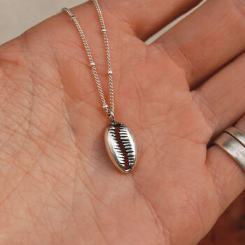 Cowrie Shell Necklace In Silver Or Gold, 4 of 5