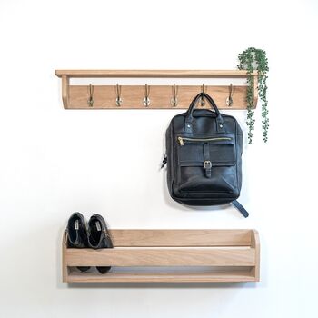 Oak Shoe Rack, Shoe Storage, Wooden Shoe Rack, 2 of 11