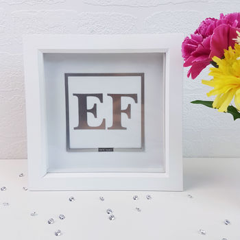 Personalised 'Chrome Effect' Initials Artwork, 3 of 8