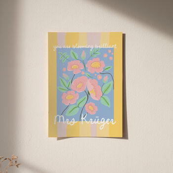 Personalised 'Blooming Brilliant' Teacher Floral Print, 6 of 6
