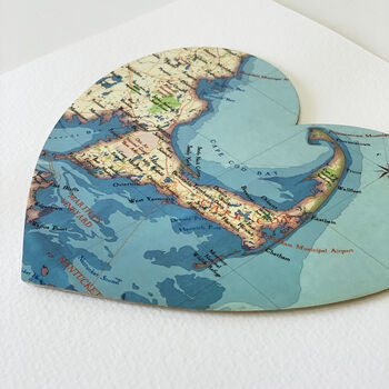 Cape Cod Map Heart Print, 2 of 5