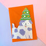 Christmas Dog Die Cut Card, thumbnail 1 of 3