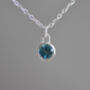 Brilliant Cut London Blue Topaz Necklace In Sterling Silver, thumbnail 2 of 4